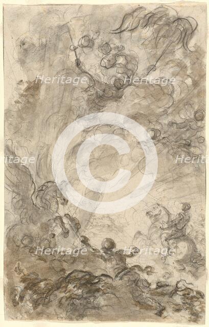 Bradamante Tries to Catch Hold of the Hippogryph [recto], 1780s. Creator: Jean-Honore Fragonard.