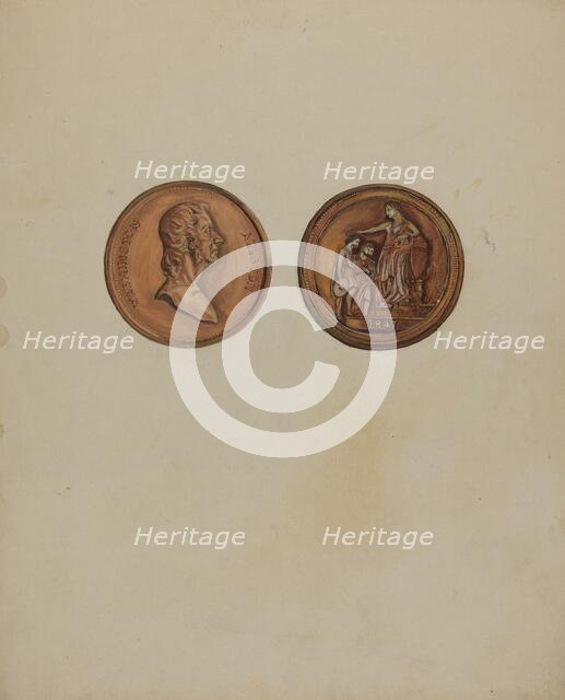 Medal (Bronze), c. 1936. Creators: Vincent Murphy, Florence Stevenson.