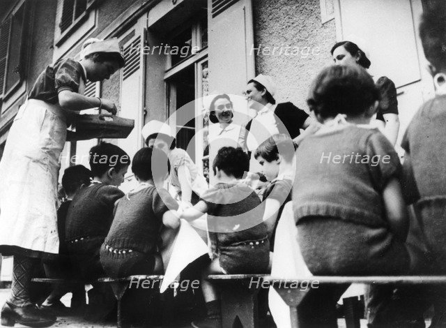 Children in the care of the Health Ministry, France, World War II, 1940-1944. Artist: Unknown
