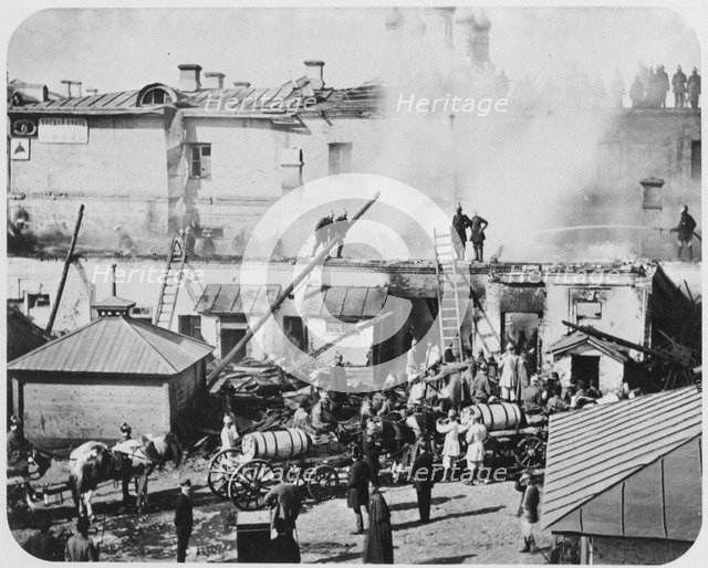 Fire in Moscow, Russia, 1872. Artist: Unknown