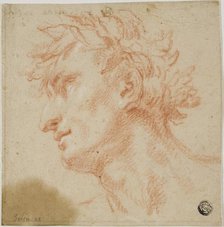 Profile of Male Head, Crowned with Laurel Leaves, n.d. Creator: Francesco Solimena.