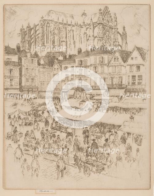 La Place, Beauvais, 1907. Creator: Joseph Pennell.