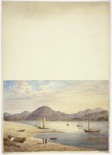 View of Harbor with Four Sailboats, n.d. Creator: Elizabeth Murray.