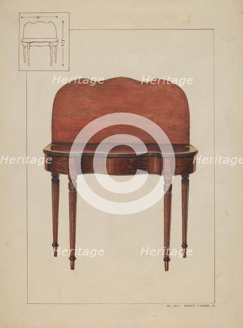 Sheraton Wall Table, c. 1937. Creator: Ernest A Towers Jr.