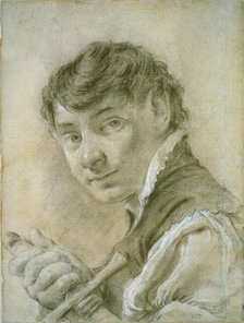 Portrait of a Young Man Holding a Sword, c. 1735. Creator: Giovanni Battista Piazzetta.