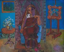 Interior with Indian Woman, 1930. Creator: Dufy, Raoul (1877-1953).