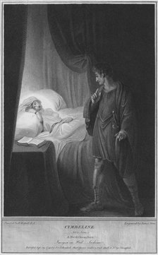 'Cymbeline. Act 2 Scene 2. A Bedchamber. Imogen in Bed. Jachimo', 1795.  Artist: James Stow.