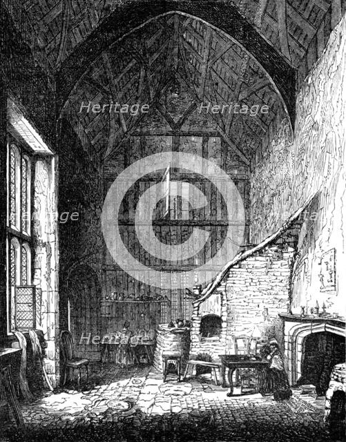 Hall of Childrey Down Manor-house, Berks., 1857. Creator: Unknown.