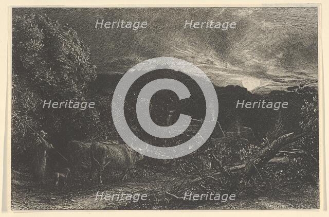 The Weary Ploughman, or The Herdsman, or Tardus Bubulcus, begun 1858. Creator: Samuel Palmer.
