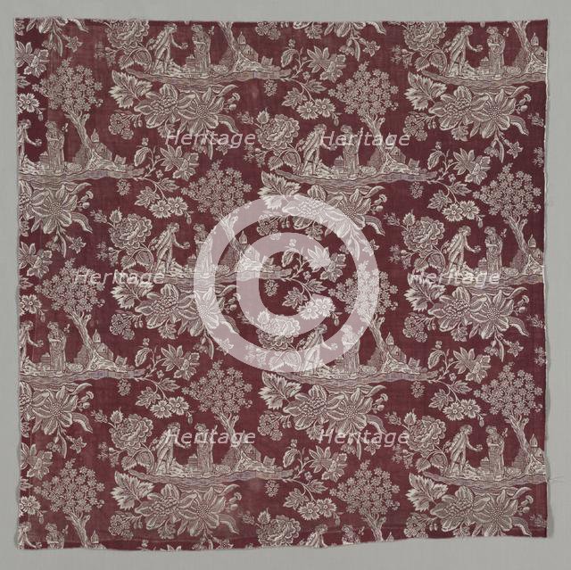 Fragment of Woodblock Printed Cotton, 1770. Creator: Unknown.