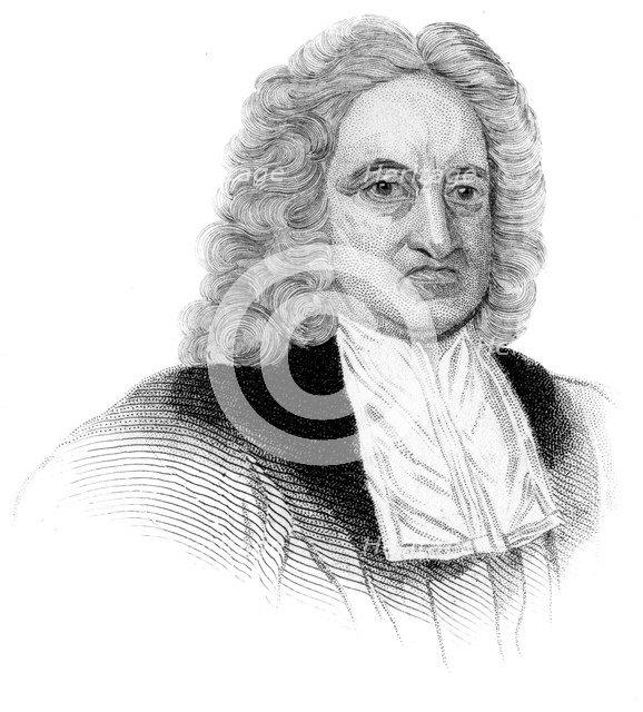 Edmond Halley, English astronomer, mathematician, meteorologist, and physicist, (c1850). Artist: Unknown
