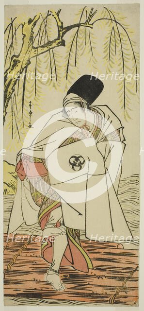 The Actor Bando Mitsugoro I as the Shinto Priest Goinosuke Disguised as the Spirit of a..., c. 1781. Creator: Shunsho.