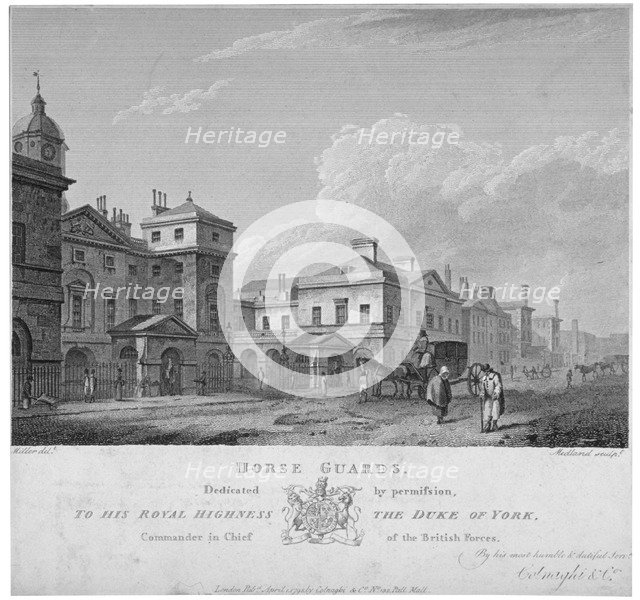 Horse Guards, Westminster, London, 1795. Artist: Thomas Medland