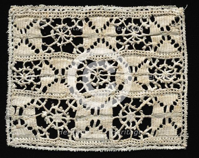Needlepoint (Reticella and Drawnwork) Lace Panel, 16th century. Creator: Unknown.