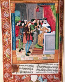 Gontran, king of Burgundy (561-592), appoints as his successor to the throne Childebert II, his n…