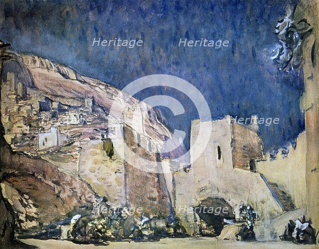 Set design for the Opera Judith by Alexander Serov, 1907. Artist: Valentin Serov