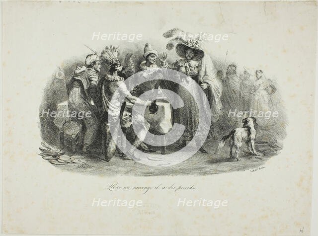 He Behaves for a Savage, 1830. Creator: Auguste Raffet.