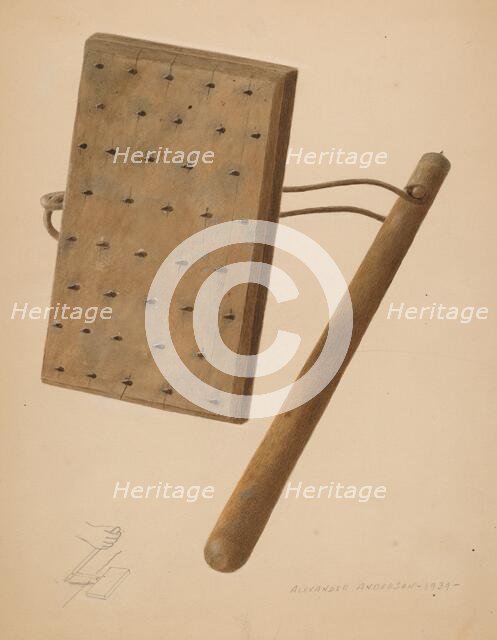 Carpet Stretching Device, 1939. Creator: Alexander Anderson.