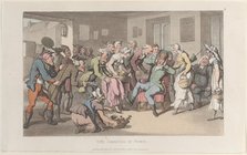 The Arrival in Paris, from "Journal of Sentimental Travels in the Southern Provinces of Fr..., 1820. Creator: Thomas Rowlandson.