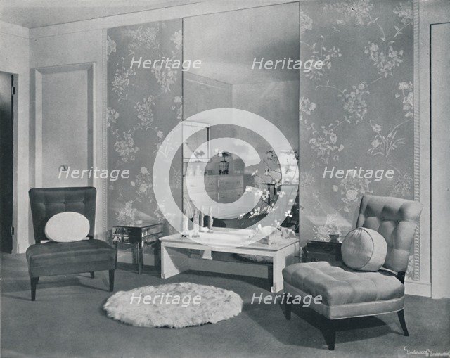 'A modern bedroom inspired by the Chinese', 1942. Artist: Unknown.