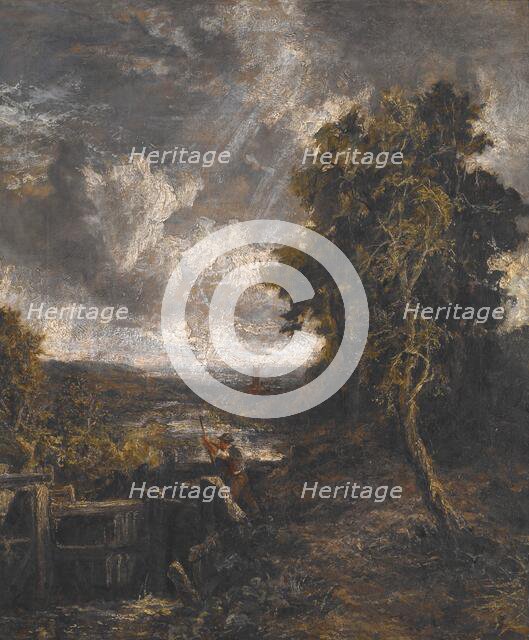 East Bergholt - Lock on Stour, unknown date, c1809. Creator: John Constable.