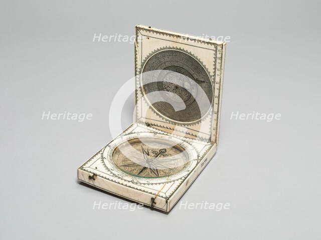 Portable Diptych with Compass, Sundial, and Perpetual Calendar, France, 1660/80. Creator: Charles Bloud.