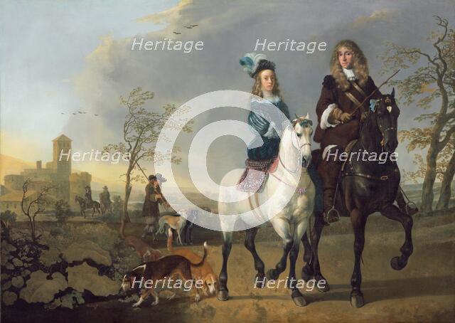 Lady and Gentleman on Horseback, c. 1655, reworked 1660/1665. Creator: Aelbert Cuyp.