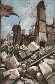 ''Sur les vieux remparts de Verdun (au fond, la Cathedrale)', 1916 (1924) Creator: Francois Flameng.