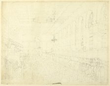 Study for The Long Room, Custom House, from Microcosm of London, c. 1808. Creator: Augustus Charles Pugin.