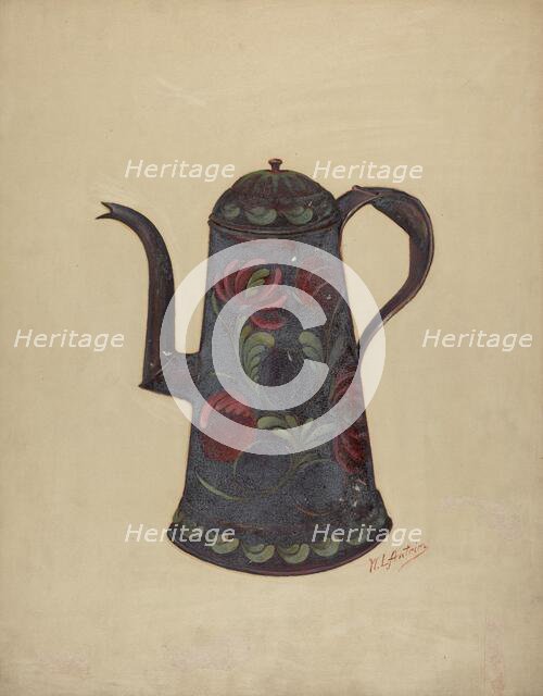 Toleware Coffee Pot, c. 1936. Creator: William L Antrim.