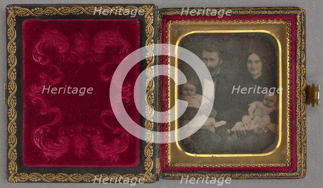 Family Portrait of a Mother and Father with Their Two Babies, about 1850. Creator: Unknown.