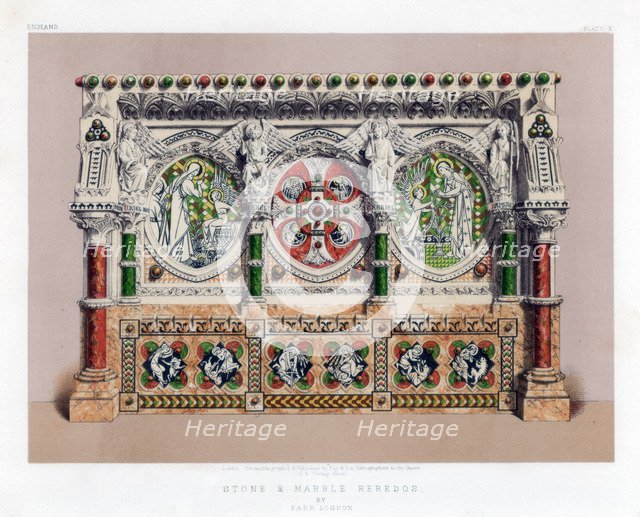 'Stone and Marble Reredos', 19th century.Artist: John Burley Waring