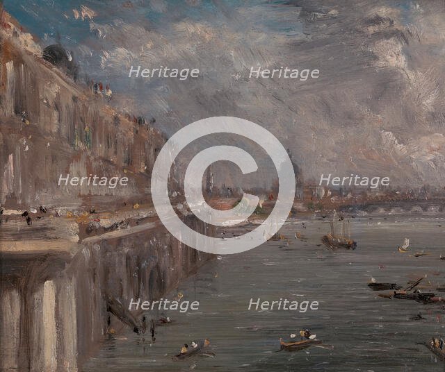 Somerset House Terrace from Waterloo Bridge, ca. 1819. Creator: John Constable.