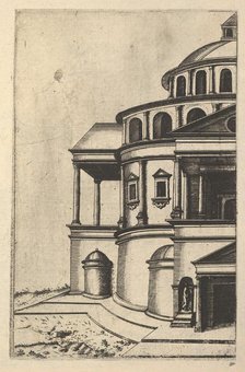 Partial View of a Building [Templum Isaiae Prophetae] from the series 'Ruinarum variarum f..., 1554. Creator: Lambert Suavius.