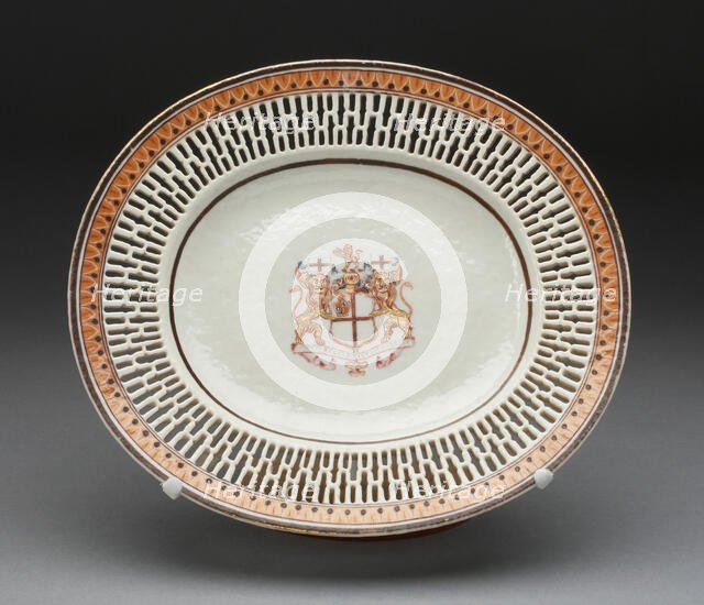 Oval Dish, Jingdezhen, c. 1770. Creator: Jingdezhen Porcelain.