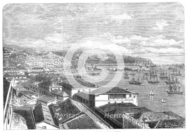 War between Spain and Chili: the port of Valparaiso, Chili, South America, 1865. Creator: Unknown.