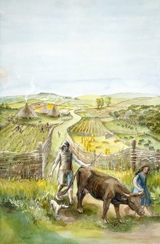 Rural landscape, 2000BC, (c1990-2010). Artist: Judith Dobie.