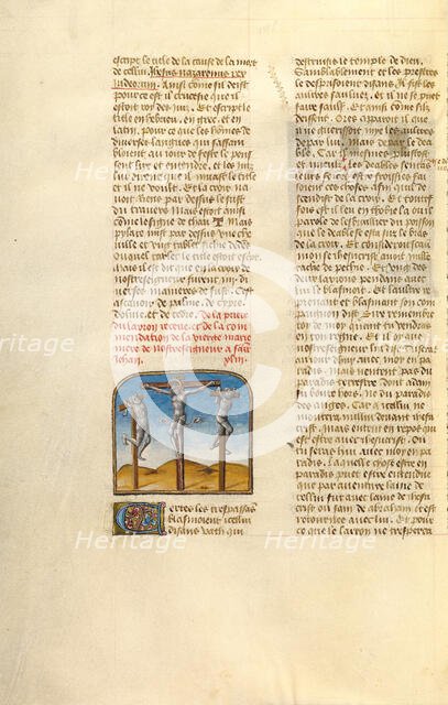 The Crucifixion; Miroir Historial, about 1475. Creator: Unknown.