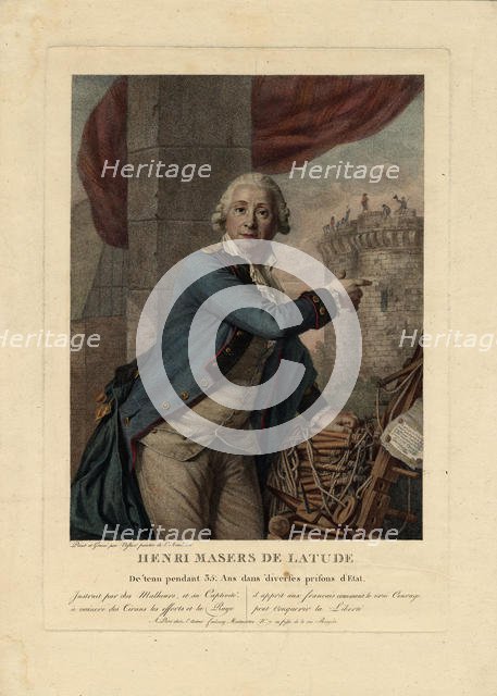 Portrait of Henri Masers de Latude (1725-1805), 1790. Artist: Vestier, Antoine (1740-1824)