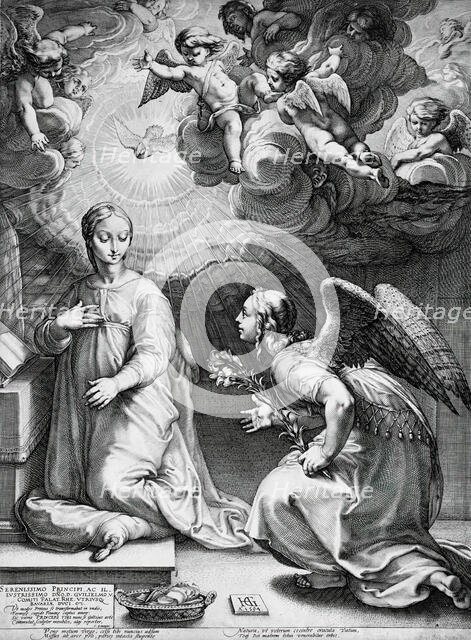 The Annunciation, 1594. Creator: Hendrik Goltzius.