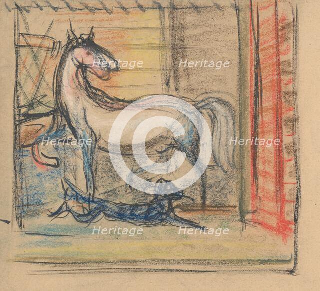 In the stable, 1940-1944. Creator: Arnold Peter Weisz-Kubincan.