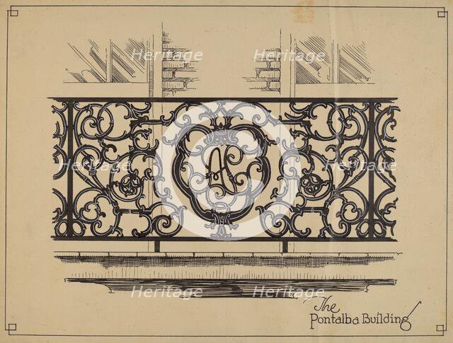 Cast Iron Balcony Rail, c. 1936. Creator: Thomas Byrne.