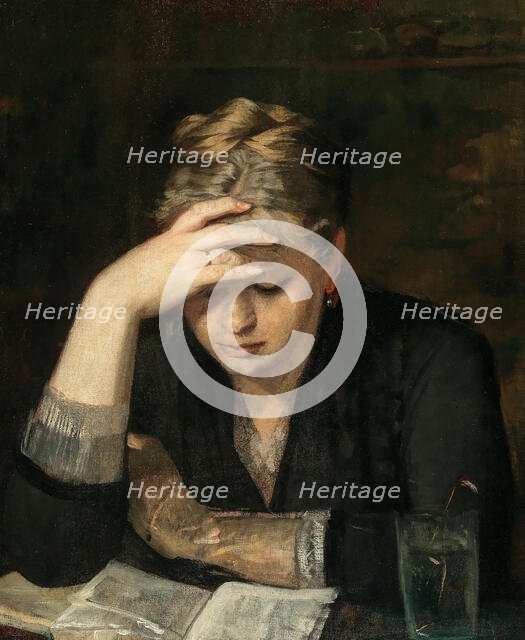 The reader (Portrait of Dina Babanina, a cousin of the artist). Creator: Bashkirtseva (Bashkirtseff), Maria (Marie) Konstantinovna (1860-1884).