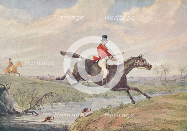 Fox Hunting: Leaping the Brook, 1906. Artist: Henry Thomas Alken