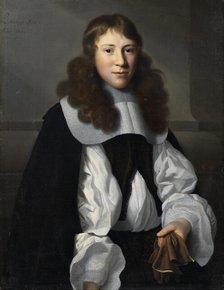 Portrait of a young man with gloves, 1661. Creator: Isaack Luttichuijs.