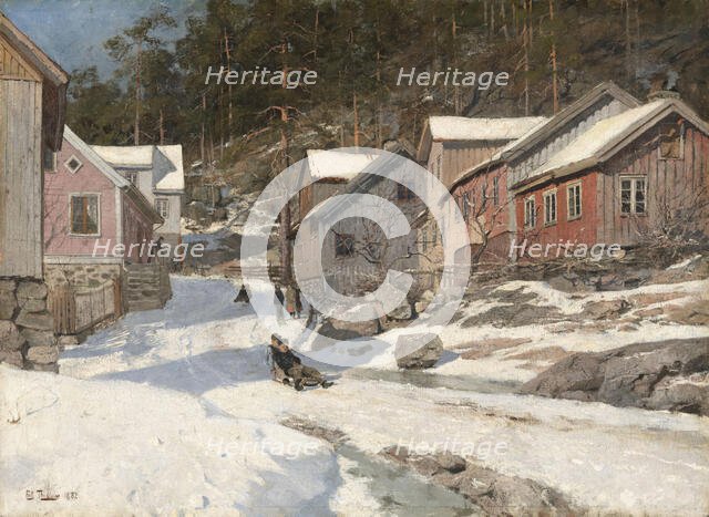 Street in Kragero, 1882. Creator: Frits Thaulow.