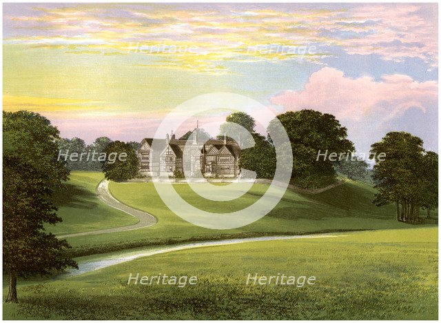 Bramall Hall, Cheshire, home of the Davenport family, c1880. Artist: Unknown