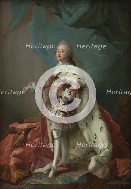 King Frederik V of Denmark in Anointing Robes, 1748-1751. Creator: Carl Gustaf Pilo.