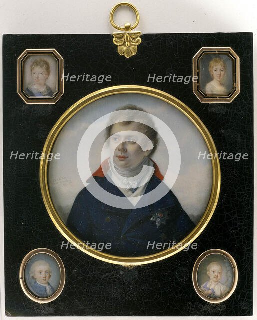 Portrait miniatures, late 18th century. Creator: Leonard A Ornbeck.