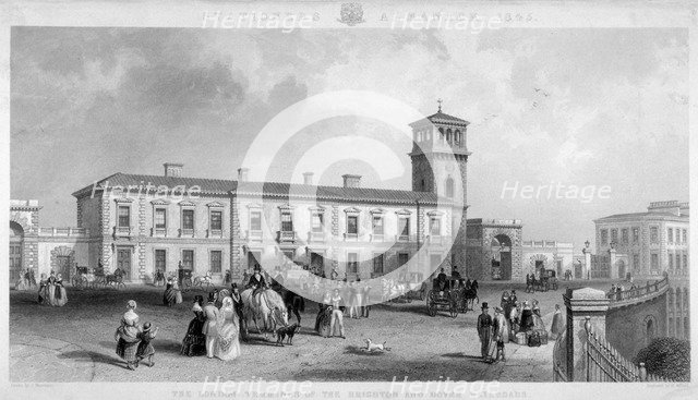 View of the London Bridge Station, Bermondsey, London, 1845.                               Artist: Henry Adlard